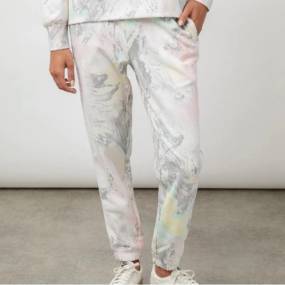 Rails Simo Jogger Sweatpants Ivory Pastel Marble Size Large